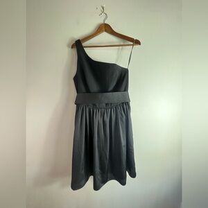 WHITE by VERA WANG satin one shoulder dress Black  women's size 10 S494